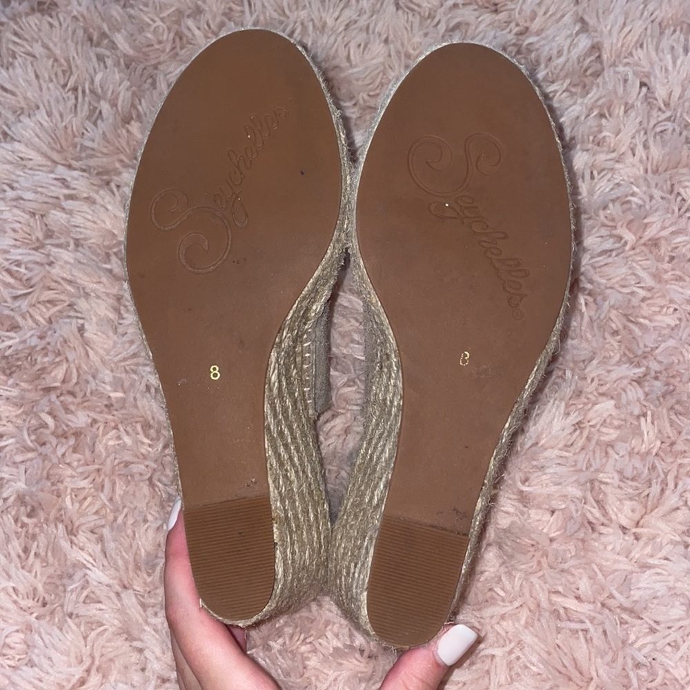 Seychelles Taupe Suede Espadrilles Wedge Sandals - Picture 6 of 10